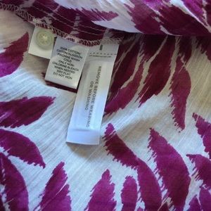 LOFT Floral HiLo 3/4 Sleeve Sheer Top